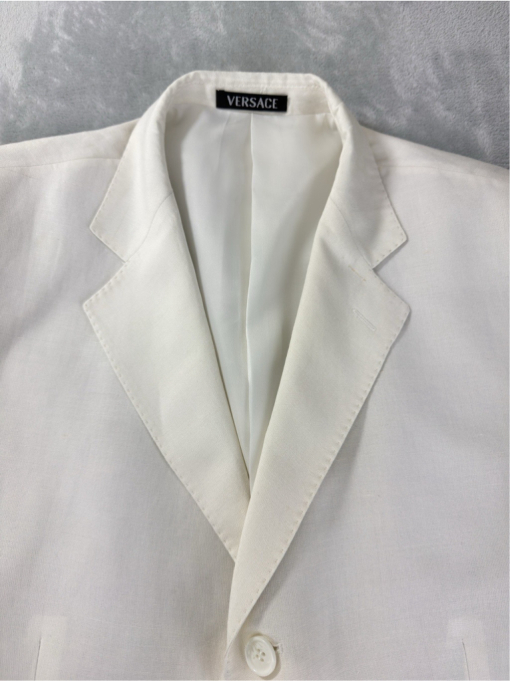 Vintage Gianni Versace 93% Linen 7% Wool Men 2 Piece Suit Set 56 Blazer/40 Pants - Picture 7 of 16